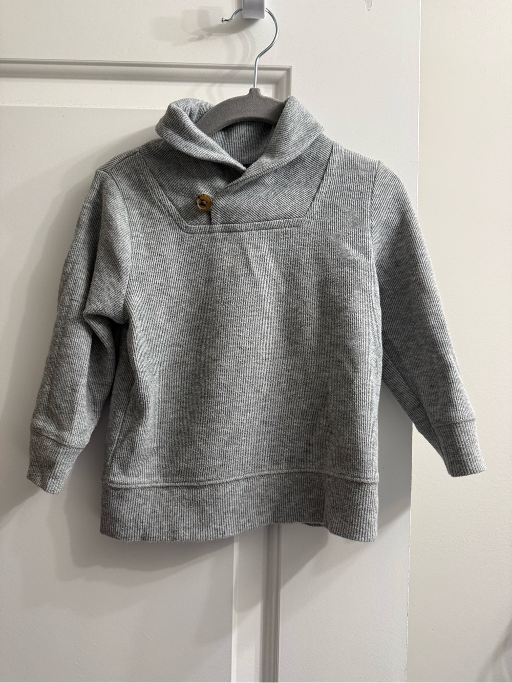 Old Navy Light Gray Shawl-Collar Pullover Sweater